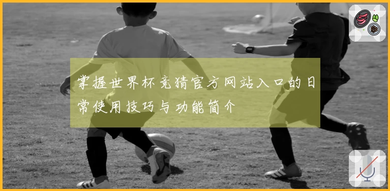 掌握世界杯竞猜官方网站入口的日常使用技巧与功能简介